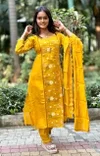 KF 908 Kalaai Mull Chanderi Embroidery Kurti With Bottom Dupatta 